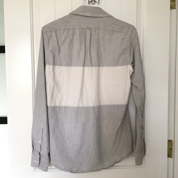 J Crew Men’s Gray and White Colorblock Shirt - Picture 4 of 4